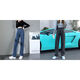 Fhhuabd acheter un jean droit à taille haute gratuite pour les femmes printemps et automne 2024 Nouveau style minceur simple et petit pantalon large large 863 bleu clair s recommandé 95 Jin [Jin est égal à 0,5 kg]