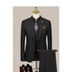 Bazeordun Light Luxury Brand Bräutigam-Anzug Set für Männer dreiteilige Hochzeitskleidergeschäft Casual Areifen Streifenanzug 9905 Schwarz (Anzug + Weste + Hosen) m