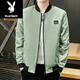 Playboy (Playboy) 2025 Frühlings- und Herbstjacke Herren-Trendy Baseball Collar Thin Casual Short Style Outdoor mit hübsche Herrenjacke 686 Jacke [schwarz] XL [Vorgeschlagen 105-120jin [Jin ist ungefähr 0,5 kg]]