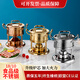 Prince Zheng 304 stainless steel inflatable small hot pot, one person, one pot, single shabu-shabu, gas gas stove pot, commercial and household, silver tree ear (Swiss stove core 180 minutes) 18cm