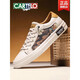 Katile Crocodile Official Men's Shoes Canvas Shoes Men's Breathable Soft Sole European Station Embroidery Trendy Board Shoes One-Part Men's Casual Shoes Bee-Brown-Trendy and All-match-7374 40 Standard Sports Shoes Size