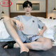 Langsha Summer Men's Pyjamas Cotton Plus Fat plus grande taille Cotton Men's Summer Home Costume à manches courtes Jeunes Coréens Style coréen mince Half manche 9934 # [Shorts à manches courtes] L [Recommandé 90-125Jin [Jin est égal à 0,5 kg]]]