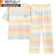 
Modal pajamas women's summer pure cotton thin cute short-sleeved trousers for outerwear set Spring and Autumn loose summer home clothes Y9716 2XL (recommended 130-145 Jin [Jin equals 0.5 kg])