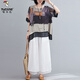 T-shirt de grande taille de pic de grande taille 200 Jin [Jin est égal à 0,5 kg] Mom Mme Moussette à manches courtes Summer Summer Nine Point Ligne Pantalon de robe Loose Fashion Set Femmes 9716 Orange Red Set Moyenne taille [Suggestions 135-165 Jin [Jin est égal à 0,5 kg]]