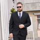 Carrying fish loose, big belly, plus weight, business suit, interview formal dress, autumn large size suit suit for fat man (single piece) black fat man suit jacket 5XL (210-240Jin Jin is equal to 0.5 kg)