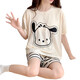 PAJAMAS XUSHANSI POUR LES FEMMES EN SUMBRE SUMPRE CARIRE À LORS À LOBLE CHIM SUMBRE SUMBRE SUMBRE Le style mignon peut être porté à l'extérieur de la maison 679 Green Dinosaur M suggère 80-90jin [Jin est égal à 0,5 kg]