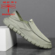 Dragonfly Brand Old Beijing Tissu Chaussures pour hommes Chaussures à la mode d'été Chaussures Chaussures hommes Lazy Personnes Drive Soft Sole sans lacets légers et respirant YS9901 Beige 42