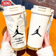 膳魔师（THERMOS）潮牌篮球保温杯学生手拎便携不锈钢大容量吸管水杯新款男女高颜值 HST1518詹姆斯+配挂绳 陶瓷覆层