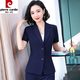 酷章（KUZHANG）经理职业套装女夏季薄款短袖西装正装服务员工作服酒前台工作装 6623黑西装+长裤 S