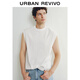 UR2025 Summer New Men's Casual Solid Color Versatile Loose Cotton Round Neck Vest UMB450004 White L