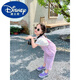 迪士尼(Disney)女童背带裤套装2025夏季新款女宝宝时髦短袖衬衫连体长裤两件套潮 白色衬衫+紫色背带裤 150 3XL 建议身高140厘米左右