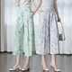 
9275 eight-point cotton linen skirt pants flower pants Chinese style casual droop middle-aged women's pants cool loose wide-leg pants summer purple bamboo 31