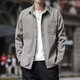 Shirt jacket men's 2025 new spring and summer style Hong Kong style trendy jacket casual loose long-sleeved jacket top 8025 black 2XL