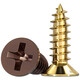 Tianzhuo Hardware golden cross flat head self-tapping screws brass plated bronze decorative countersunk head hinge wood screws M3M3.5M4 M3.5*30 100 pieces carbon steel gold plated