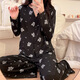 
S.SOFEA black long-sleeved pajamas two-piece set for female students in spring and autumn can wear home clothes for simple and casual three-piece set WX13803 black (with chest pad) 170 M (80-100Jin [Jin equals 0.5 kg])