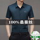 Hengyuanxiang Summer Mulberry Silk Camiseta de manga corta para hombres sin trazados y sin hierro Camisa informal de mediana edad de mediana edad de mediana pulgada 9719 Royal Blue M 16595-120Jin [Jin equivale a 0.5 kg]