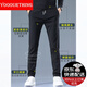 YOOOURTHING pants men's autumn and winter new velvet pants men's sports loose straight pants men's elastic casual pants men's spring and summer optional 817 black velvet XL recommended 110Jin Jin equals 0.5kg -130Jin Jin equals 0.5kg
