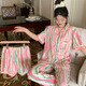 Ziweiqi niedliche Buntstift Shin-Shiba-Pyjamas Frauen dreiköpfige Spring-Strickjacken kurzärmelige Hose Kleidungsanzug Großhandel 14124 170 m Vorschläge 80-95