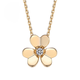 Junpo Classic Clover 18K Gold Color Gold Inlaid Diamond Rose Gold Necklace for Women 750 Platinum Pendant 18K Gold Customized