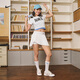 Nike (Nike) Dri-Fit-Frauen schnell trocknend plisderner Tennisrock Herbst Spleißen Persönlichkeit Leicht Dr6850 100 Weiß/Schwarz M.