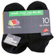 Fruit of the loom Boys Dual Defense No Show Socks (10 Pack) Black 3-9