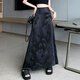 
Mu Yilin [2694 collections] New Chinese satin skirt for women in spring and autumn high waist slim skirt mid-length style dark temperament black M