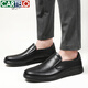 Cartelo Lederschuhe für Herrenkopfschicht Cowhide Weiche Sohle bequem einen Fuß zum Pedal Business Casual Dad Herrenschuhe 6931 Schwarz 42