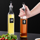 Baijie glass oil bottle set 500ml*2 dust-proof, leak-proof and oil-free kitchen seasoning bottle soy sauce bottle oil tank pouring oil kettle