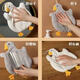 Hand towel hanging cute hand towel children's hand towel bathroom handkerchief kitchen hand towel coral velvet cute big goose gray + white soft coral velvet