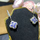 Shantou Lincun quality new tanzanite earrings light blue 925 silver precision inlaid 3*4mm