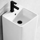 KOHLER Square column wash basin simple ceramic joint column basin bathroom vertical small wash 829 basin + black single cold faucet + ceramic drain
