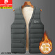 Pier Cardin 2024 new men's down cotton vest for men middle-aged and elderly vest daddy in winter extra thick large-size cotton plus velvet black-thickened vest 2XL (recommended 130-150Jin [Jin equals 0.5 kg])
