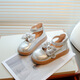 Ziweiqi Girls Prinzessin Schuhe Neue High-Top Weiche glänzende Bow Mary Zhen Lederschuhe 3927 Silber 28 Innere Länge 17,3 cm