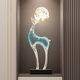 Lion family imitation crystal Lucky Deer ornaments living room light luxury high-end TV cabinet alcove large art decoration housewarming gift Wangzhai Lucky Deer Moon Lamp (imitation crystal transparent) blue
