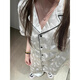 CLOLV KISS CK High-End Butterfly Printed Ice Seide Pyjamas für Frauen im Sommer kurzärmelige süße Ins Home-Kleidungsset können draußen getragen werden. YFY9901 [Silky Cool] M [Vorschlagen 80-100jin [Jin ist gleich 0,5 kg]]]
