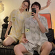 梵妙丽情侣睡衣女夏季棉质短袖开衫透气套装学生宽松男士网红风家居服夏 687#派大星 XL 男 (建议110-135斤)
