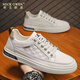 
MICK OWEN men's shoes 2025 new spring and autumn wear-resistant leather shoes for men's British shoes for men's sports and casual board shoes trendy shoes white N695 39