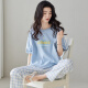 Pajama modal de pantalones largos de manga corta para mujeres en verano de algodón sólido Set 2025 NUEVA Ropa para el hogar de primavera y otoño de gran tamaño y otoño Y8063 Z9717 m [recomendado 80-100Jin [Jin equivale a 0,5 kg] desgaste]