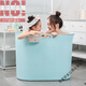 Qinkai Badewanne Badewanne Erwachsener Badewanne Ganzkörperbadeweiche Abdeckung Großes Badewanne verdickter Haushaltsbadeartefakt [677] Hellrosa + Hanging Basket 200 Jin [Jin ist 0,5 kg]