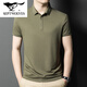 Siete Lobos Flaghship Oficial de mediana edad Camiseta transpirable para hombres Polo Camiseta informal de manga corta Color sólido Dad KL-13565 Blue oscuro M 48/170