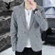 Playboy (PLAYBOY) Plaid Suit Men's Korean Style Trendy Handsome Casual Jacket New Spring Korean Style Personalized Small Suit Outer Clothes XF8815 Dark Gray L (105-120Jin Jin equals 0.5 kg)