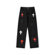 Crome Heart New Croce Ch High Ordre Black Blanc Cross droits Old Heavy Industry Washing Jeans Pantalons Identique aux hommes et femmes 9923 28
