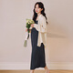 
Miduli maternity dress summer 2025 new large-size suspender skirt vest long skirt maternity dress black XL