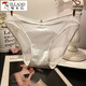 Pájaros carpinteros huecos de malla sexy bragas de encaje para mujeres tentadoras calientes calados medio-butt algodón de algodón transpirable verde 695b talla individual