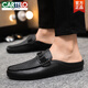Cartelo 2025 Neue Doudou-Schuhe für Männer im Sommer vielseitige koreanische faule Schuhe Schüler lässige Schuhe vielseitige trendige Herrenschuhe Nicht-Slip D898 Black 41