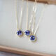 Xiangmanxiu <Moon Half Bend> S925 sterling silver necklace Blue Moon Tanzanite silver gold-plated pendant Light luxury girls clavicle chain necklace