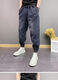 Wear-resistente High-End-High-End-Harem-Jeans-Herren Frühling und Herbststil Trendy vielseitig vielseitig losen, schlanker Fuß Hose kleine Füße Herrenhosen Schwarz L.