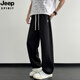 Jeep Spirit Jeep Ice Silk Casual Hosen Herren Sommer 2025 Mesh atmungsaktive coole Sporthosen Loose Straight Herrenhosen K6636 Black M etwa 90-110Jin [Jin gleich 0,5 kg] kann getragen werden