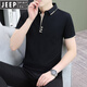 JEEP SPIRIT2025新款夏季纯棉半袖带领男士短袖T恤男款男生衣服夏天POLO.衫 QY723咖啡 2XL