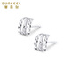 Safir platinum earrings for women PT950 car flower light and shadow earrings for birthday gifts, about 0.95 grams